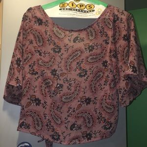 Paisley Pattern open tie back top